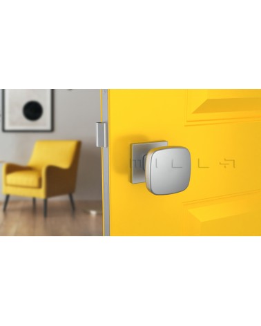 Brushed Chrome KIAMA square door knob - designer handle