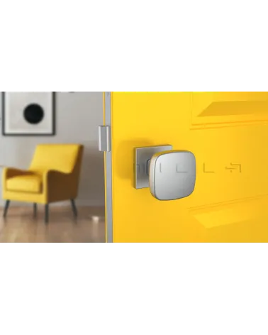 Brushed Chrome KIAMA square door knob - designer handle