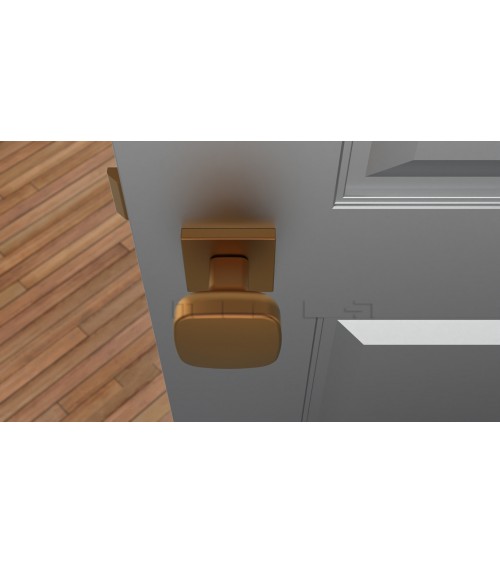 Black KIAMA square door knob - designer handle