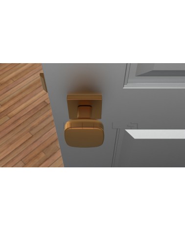 Copper KIAMA square door knob - designer handle