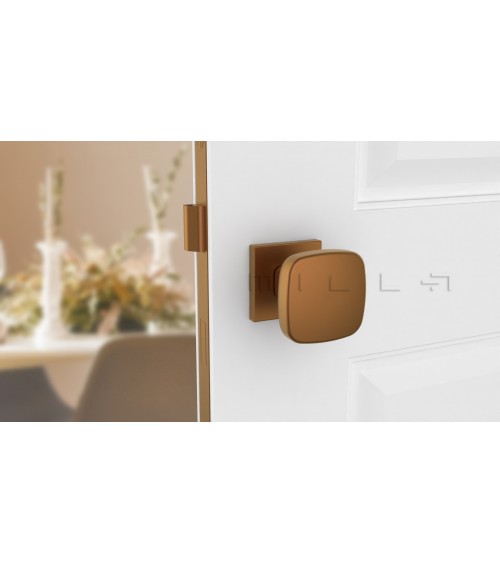 Black KIAMA square door knob - designer handle