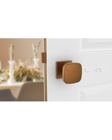 Copper KIAMA square door knob - designer handle