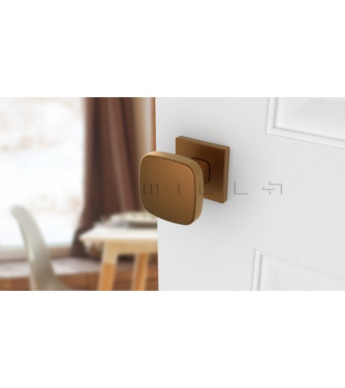 Black KIAMA square door knob - designer handle