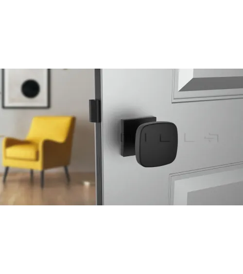 Black KIAMA square door knob - designer handle
