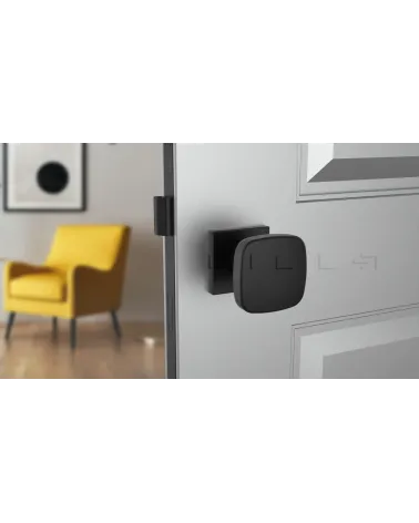 Black KIAMA square door knob - designer handle