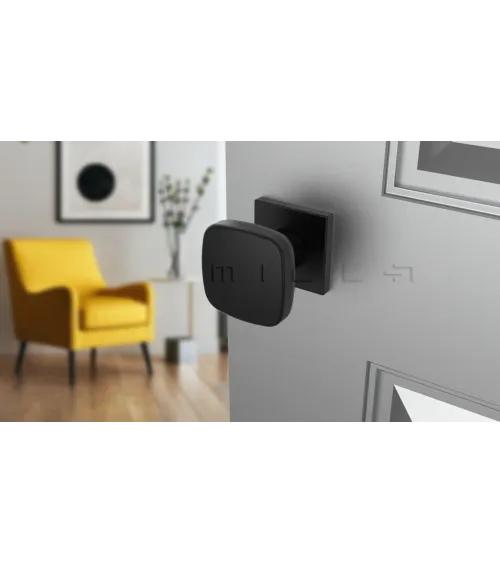 Black KIAMA square door knob - designer handle
