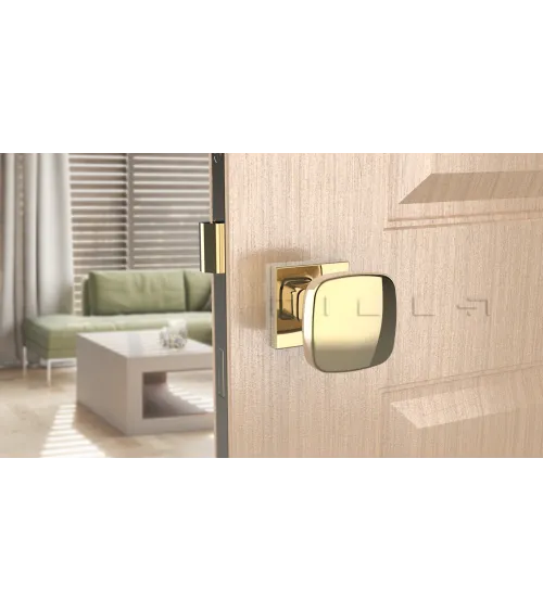Black KIAMA square door knob - designer handle