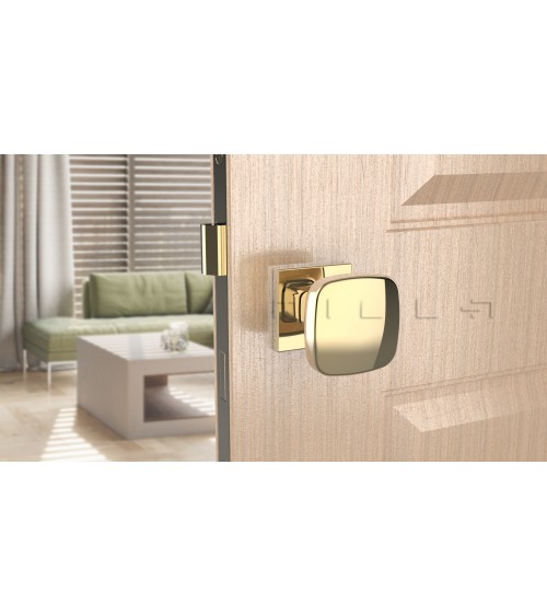 Black KIAMA square door knob - designer handle