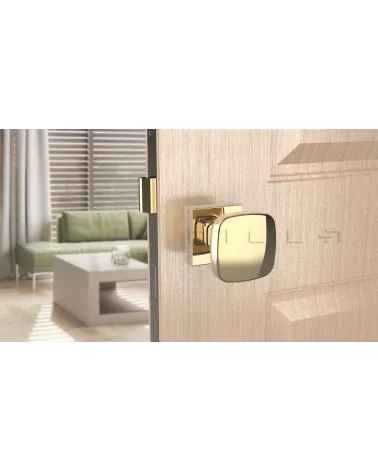 Gold KIAMA square door knob - designer handle