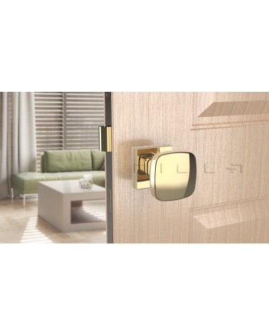 Gold KIAMA square door knob - designer handle