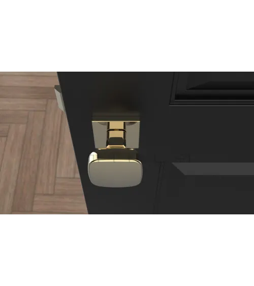 Black KIAMA square door knob - designer handle