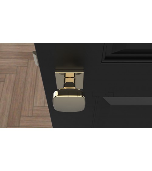 Black KIAMA square door knob - designer handle