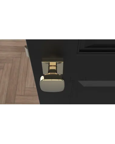 Gold KIAMA square door knob - designer handle