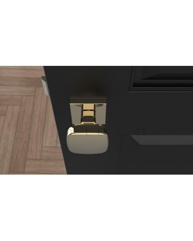 Gold KIAMA square door knob - designer handle