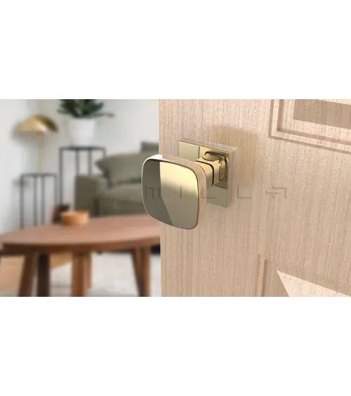Black KIAMA square door knob - designer handle