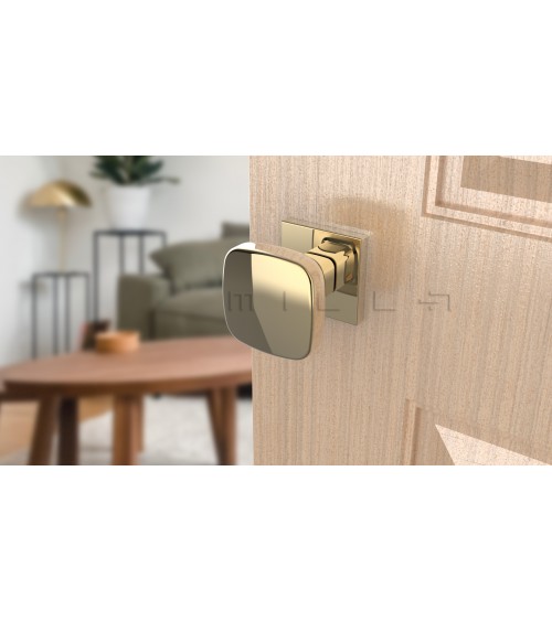 Black KIAMA square door knob - designer handle