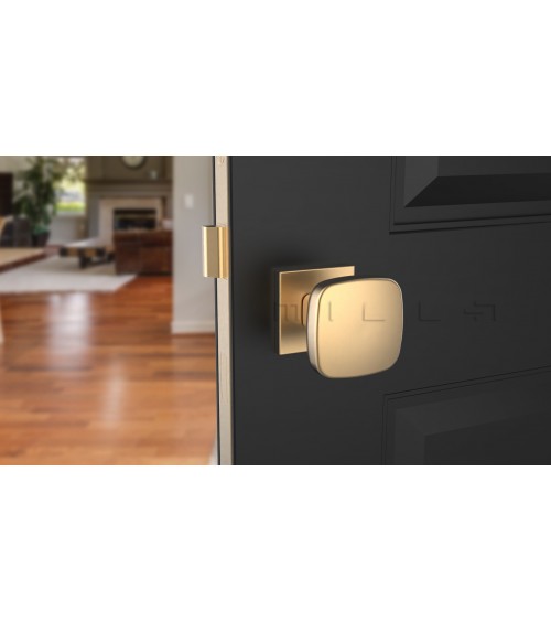 Black KIAMA square door knob - designer handle
