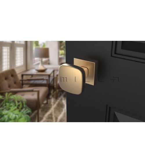 Black KIAMA square door knob - designer handle