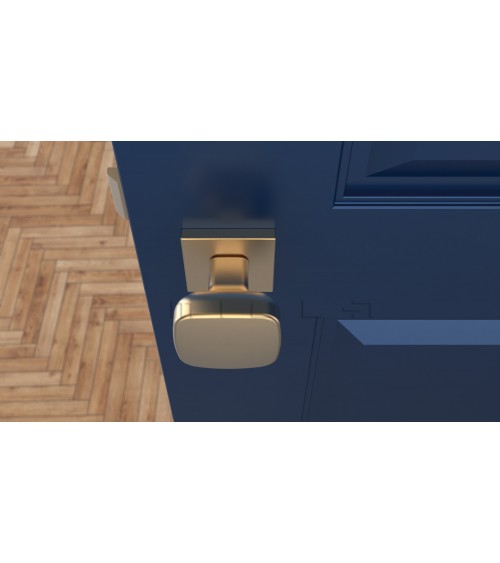 Black KIAMA square door knob - designer handle