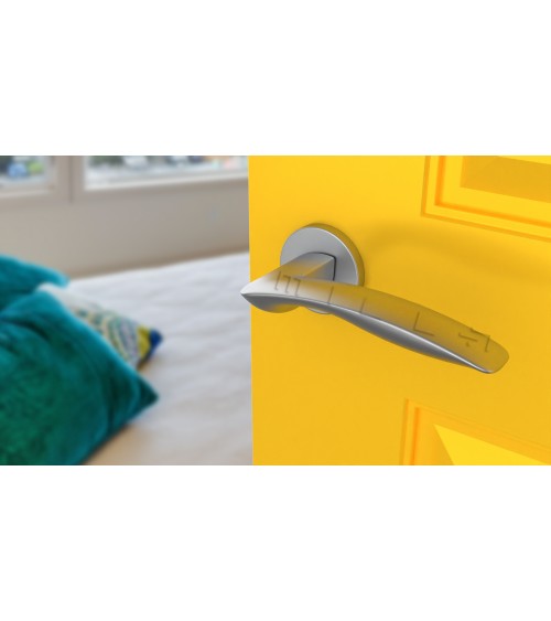 ROBINE satin chrome door handle designer hardware