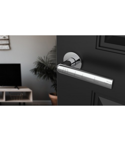 Polished chrome door handle SILENA designer ironmongery