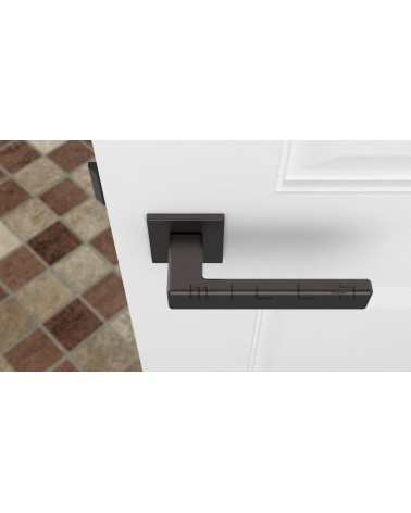 TILLIA Classic door handle design handle colour 2 top view mounted on a door