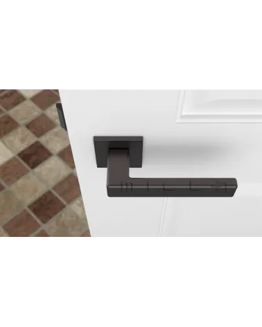 TILLIA Classic door handle design handle colour 2 top view mounted on a door