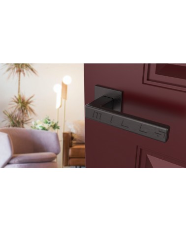 TILLIA door handle interior door design colour 2 angled view mounted on a door