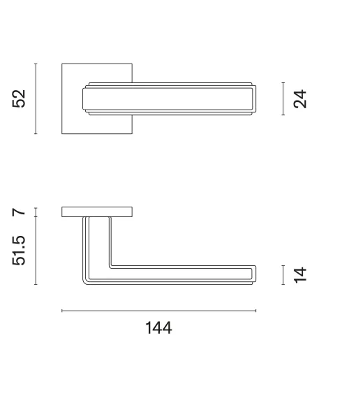 Square plate door handle RAFLESIA design handle