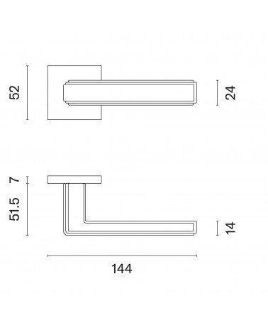RAFLESIA square plate door handle with dimensions