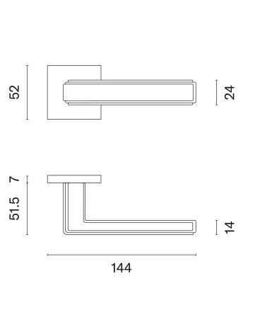 RAFLESIA square plate door handle with dimensions