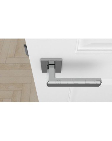 RAFLESIA zamak door handle design handle mounted on an open door
