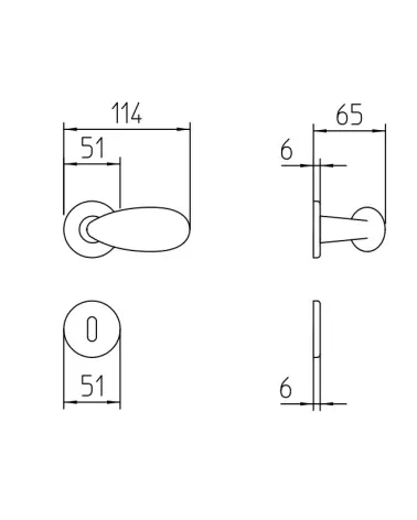 Mandelli Led door handle with dimensions