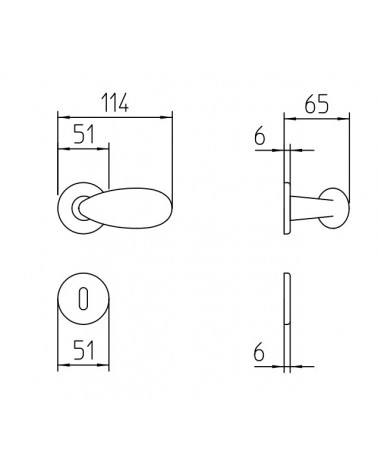Mandelli Led door handle with dimensions