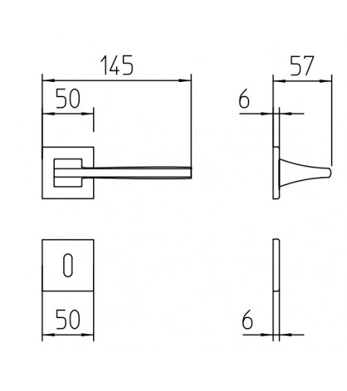 Matt bronze door handle Mandelli Link design handle