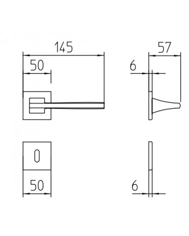 Mandelli Link door handle with dimensions