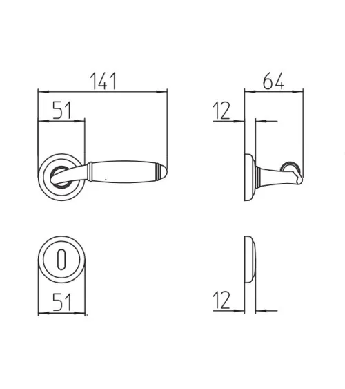 Sculpture bronze door handle Mandelli Melody design handle