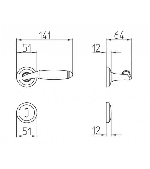 Mandelli Melody door handle design handle colour 5