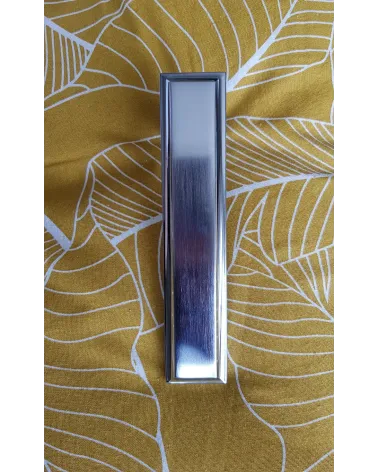Mandelli Kuki door handle satin chrome designer handle front view