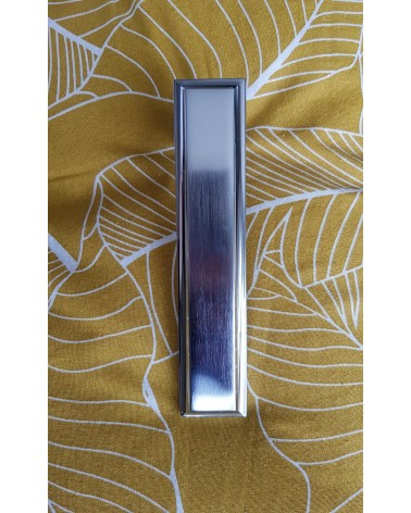 Mandelli Kuki door handle satin chrome designer handle front view