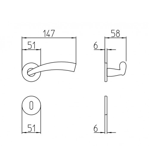 Mandelli Nadir polished gold door handle design handle