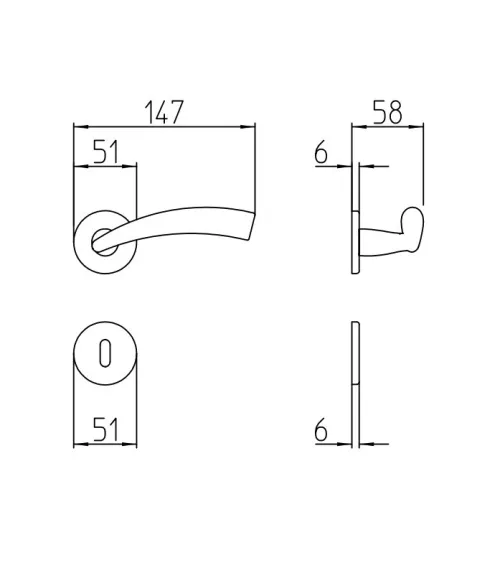 Mandelli Nadir door handle design handle colour 4
