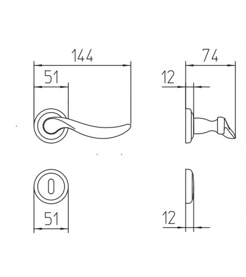 Mandelli Norma bronze door handle design handle