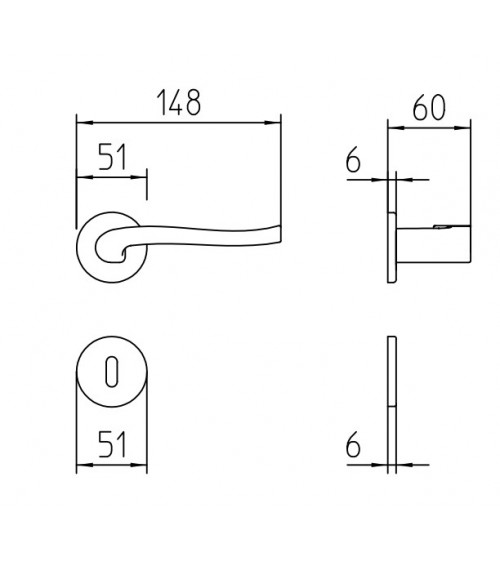 Mandelli Ola door handle designer handle colour 2