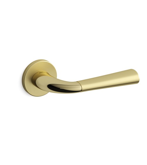 Polished gold Mandelli Start door handle design handle