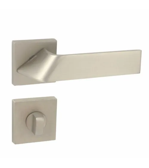 Buzz QR door handle with WC key rosette - designer ironmongery