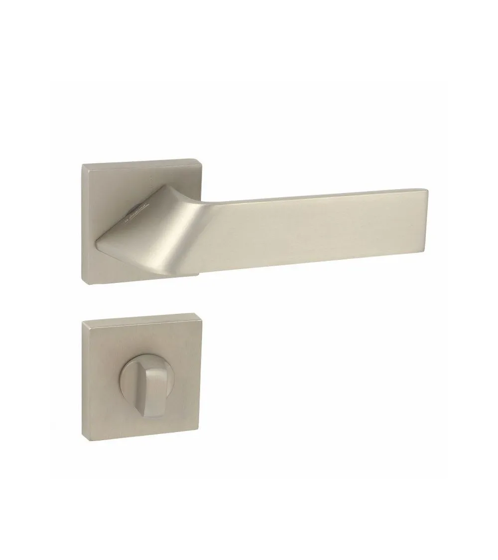Buzz QR door handle with WC key rosette - designer ironmongery