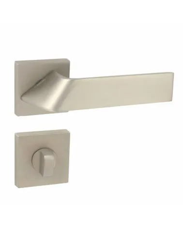 Buzz QR door handle with WC key rosette - designer ironmongery