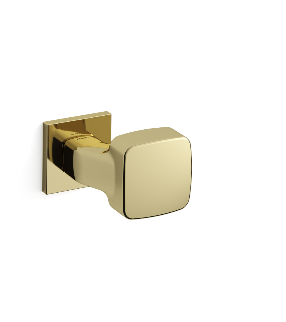 Polished gold Mandelli Carrè door knob designer handle