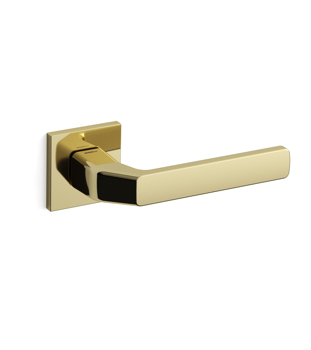 Polished gold door handle Mandelli Fenix designer hardware